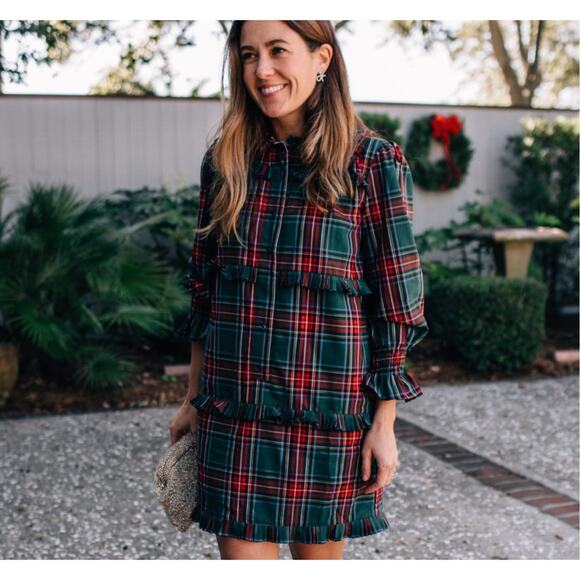 BURU Peter Pan Collar Tartan Mini Dress NWT Sz. XS - Picture 1 of 5
